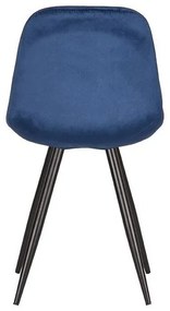 Tmavomodré zamatové jedálenské stoličky v súprave 2 ks Capri – LABEL51