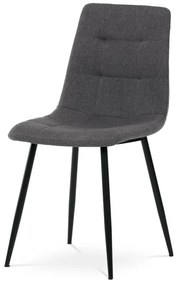 Židle jídelní, šedá látka, kov černý mat
