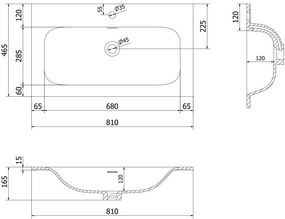 Mexen Rivel, kúpeľňová skrinka 80 cm s umývadlom Vela, 1 zásuvka, drážkovaná, biela matná, 91A20-08047-1-BF01-W23M01