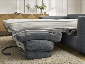 Tmavosivá ženilková pohovka na každodenné spanie/rozkladacia 240 cm Hugo – Bobochic Paris