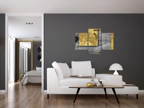 Obraz - Zlaté štvorce N⁰2 (90x60 cm)