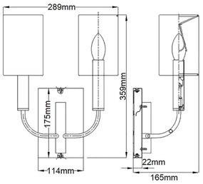 Feiss FE-BRIANNA2-BB - Nástenné svietidlo BRIANNA 2xE14/60W/230V