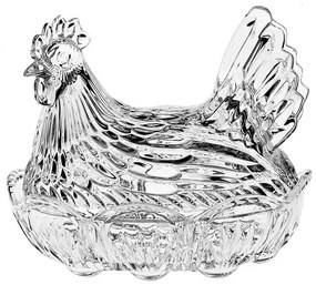 Crystal Bohemia Sklenená dóza Slepička 215 mm