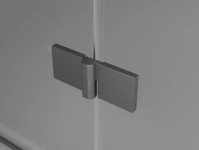 Mexen Lunar, päťuholníkový sprchový kút s ľavým náklonom 100 x 80 cm, 8mm číre sklo, pištoľovo sivý kartáčovaný - 831-100L-080P-66-00-L