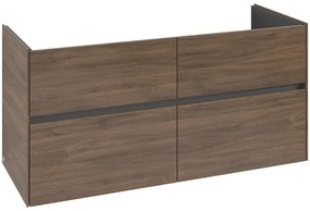 VILLEROY &amp; BOCH Collaro závesná skrinka pod dvojumývadlo, 4 zásuvky, 1261 x 480 x 610 mm, Arizona Oak, C14700VH