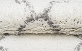 Huňatý biely vzorovaný behúň Šírka: 100 cm | Dĺžka: 400 cm