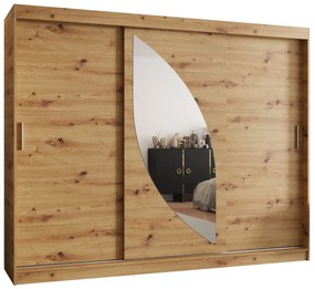 Šatníková skriňa 250 cm Milain (dub artisan). Akcia -20%. Vlastná spoľahlivá doprava až k Vám domov. 1126014