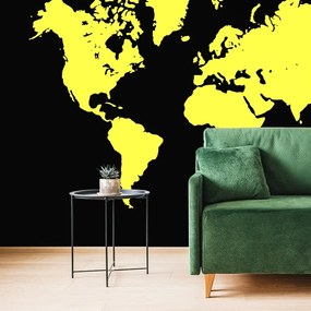 Tapeta žltá mapa na čiernom pozadí - 225x150