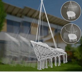 Závěsné houpací křeslo Kali šedé