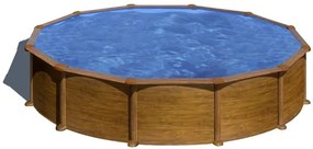 Kruhový bazén Oceľový Imitácia Dreva Ø 550 x 132 cm Mauritius