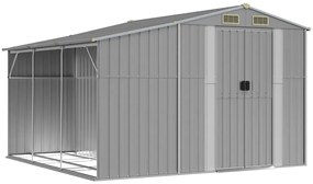 Záhradná kôlňa sivá 277x279x179 cm pozinkovaná oceľ