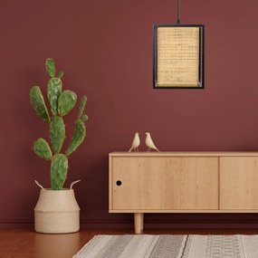 Toolight Toolight, stropné svietidlo 1xE27 APP1285-1CP, prírodná hnedá-čierna, OSW-00923