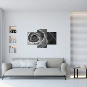 Obraz - Abstraktné ruže čiernobiela (90x60 cm)
