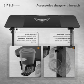 Výškovo nastaviteľný stôl Diablo X-Tensio 1400 čierny