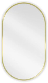 Mexen Loft, oválne kúpeľňové zrkadlo 80 x 45 cm, farba rámu zlatá lesklá, 9851-080-045-000-50