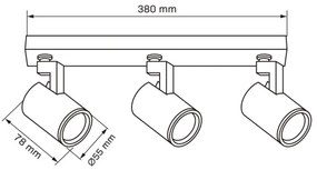 Bodové svietidlo LYNX 3xGU10/10W/230V čierna