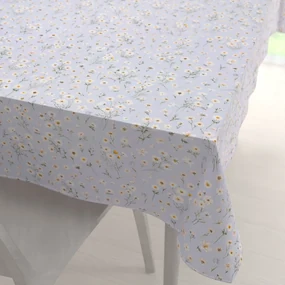 Biante Bavlnený obdĺžnikový obrus Sandra SA-617 Margarétky na svetlo modrom 50x100 cm