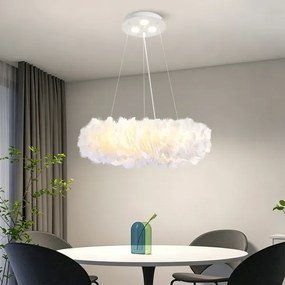 BRILAGI - LED luster na lanku FEATHER 3xE27/40W/230V + 3xLED/3W pr. 50 cm biela