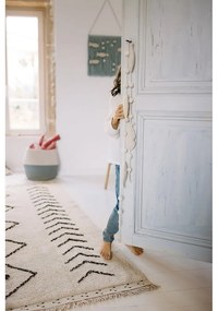 Krémový prateľný ručne tkaný bavlnený koberec 140x210 cm Bereber Rhombs – Lorena Canals