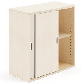 Kancelárska skriňa s posuvnými dverami MODULUS, 800x800 mm, breza