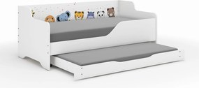 Wooden Toys Detská posteľ LILU 160x80 MINI ZOO s funkciou spania