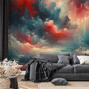 Fototapeta - Modro-červená abstrakcia (147x102 cm)