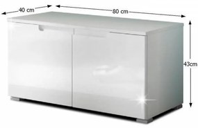 Tempo Kondela Botník biela extra vysoký lesk, SPACE