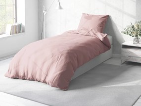 Biante Bavlnené jednofarebné posteľné obliečky Torino TON-005 Svetlo ružové Dvojlôžko francúzske 200x200 a 2ks 70x90 cm