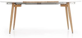 Oválny rozkladací jedálenský stôl Caliber - biela / dub san remo