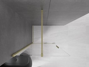 Mexen Velar, posuvné dvere do otvoru typ Walk-In 100 cm, 8mm číre sklo, zlatá matná, 871-100-000-03-55
