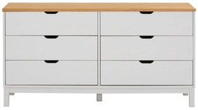 Biela nízka komoda z borovicového dreva 150x75 cm Post – Støraa