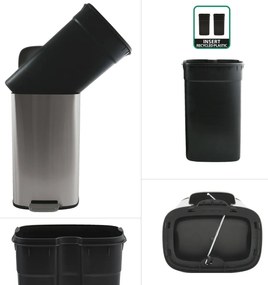 Spirella Pedálový odpadkový kôš soft-close Akira 30 l, brúsená nehrdz. oceľ, 30 l