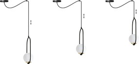 Závesné svietidlo Florence Spider, 1x biele sklenené tienidlo, b/g, U