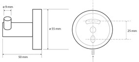 Sapho, X-ROUND BLACK dvojháčik, čierna, XR202B