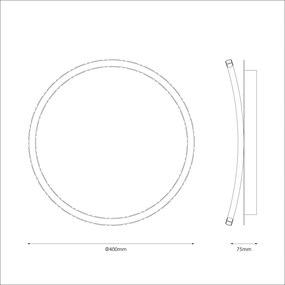Stropné LED svietidlo Cali Round, 1x LED 30w, 4000k, b