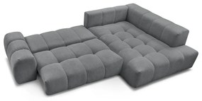 Tmavosivá ženilková rozkladacia/s úložným priestorom rohová pohovka (pravý roh/do L) Everest – Bobochic Paris