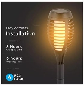 SADA 4x LED Solárna lampa 4xLED/3,6V 1xAAA IP44 100 mAh