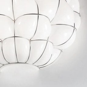 SIRU - Nástenné svietidlo POUFF 1xE27/60W/230V chróm/biela benátske sklo