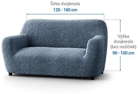 Bielastické poťahy VENEZIA modrá dvojkreslo (š. 120 - 160 cm)