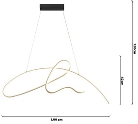 ONLI - LED Luster na lanku SIGN LED/42W/230V 4000K zlatá