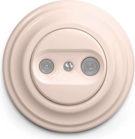 Kliklap - Retro účastnícka zásuvka TV+R (priebežná) s rámikom, staroružová