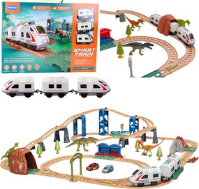 LEAN Toys Elektrický vláčik Interaktívny vláčik Vagóny Tunel Sopka Dinosaurus 95 cm