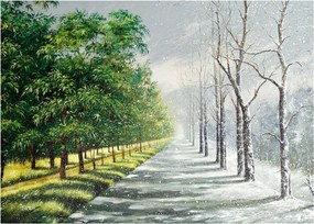 Obraz - Zima versus leto (70x50 cm)