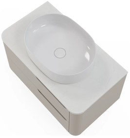 Závěsná umyvadlová skříňka s deskou Zora 79,3 cm kašmírová