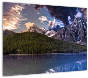 Obraz jazera a hôr (70x50 cm)