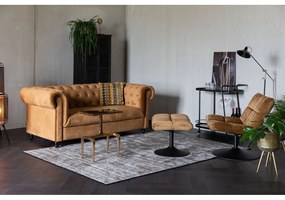 Zelená zamatová podnožka Dutchbone Bar