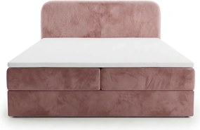 Čalúnená posteľ boxspring FORENA 140x200 cm staroružová Matrac: Bonell pružinová matrac