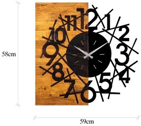 Nástenné hodiny 59x58 cm 1xAA drevo/kov