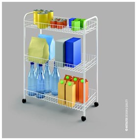 Trojposchodový pojazdný stojan do kúpeľne Metaltex Laundry, 31 × 84 cm