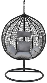 Hojdacie kreslo Izeda čierna s poduška